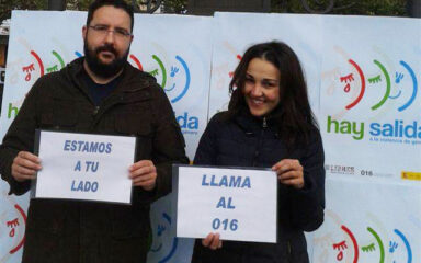 photocall calera y chozas contra la violencia de genero