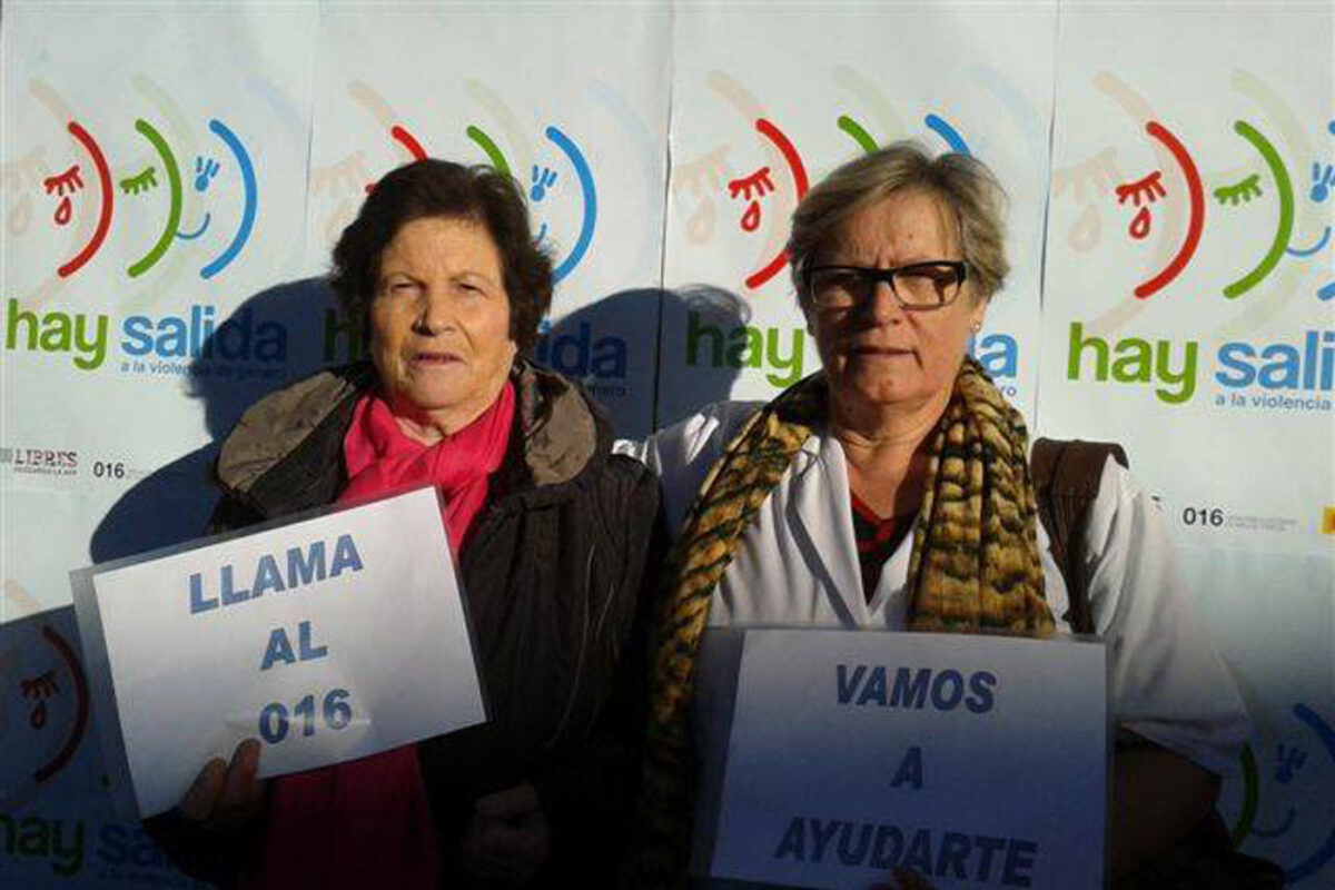 photocall calera y chozas contra la violencia de genero