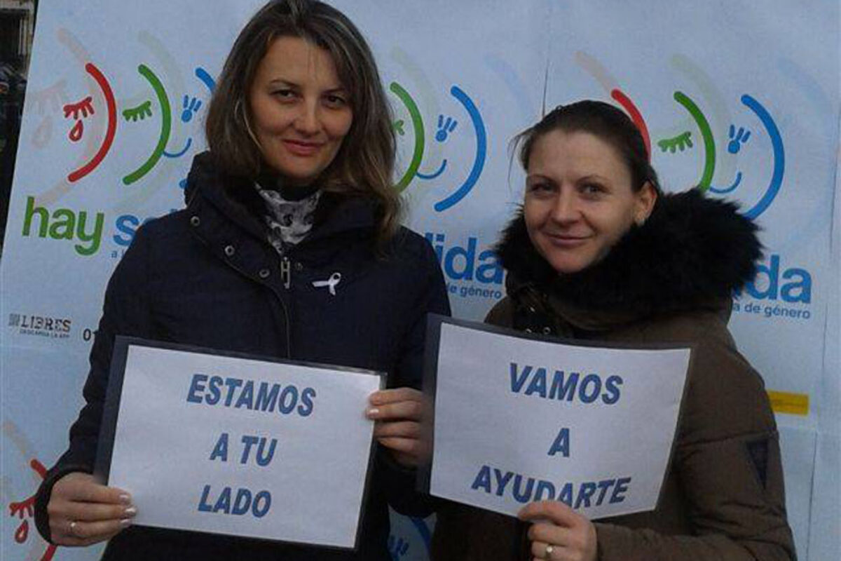 photocall calera y chozas contra la violencia de genero