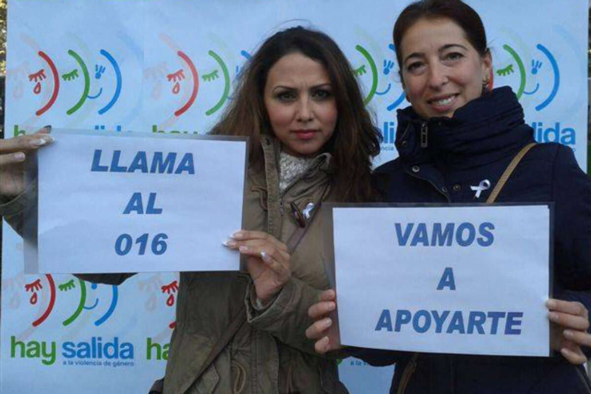 photocall calera y chozas contra la violencia de genero