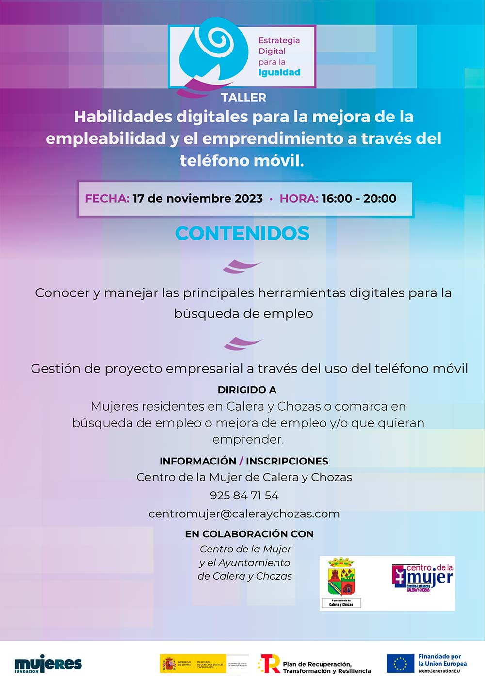 taller telefono movil ee calera y chozas