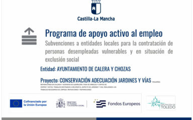 cartel programa de apoyo activo al empleo jardines