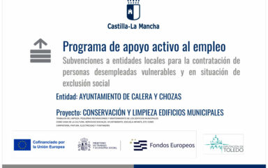 cartel programa de apoyo activo al empleo limpieza edificios