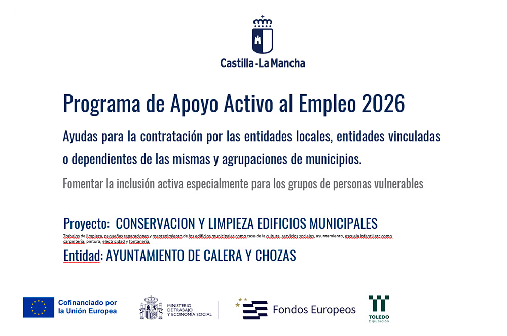 ayuda al empleo mantenimiento edificios municipales caleraychozas