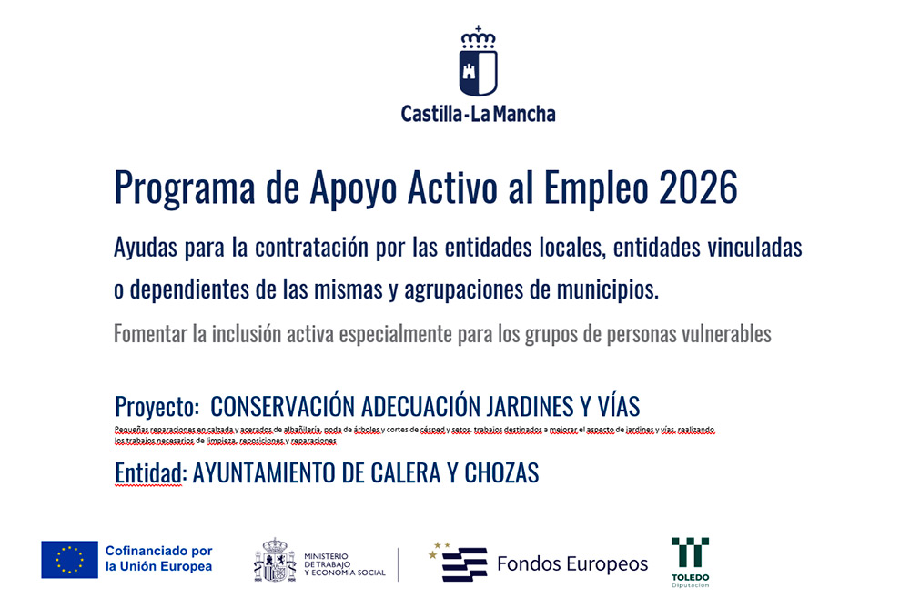 ayuda al empleo mantenimiento jardines caleraychozas